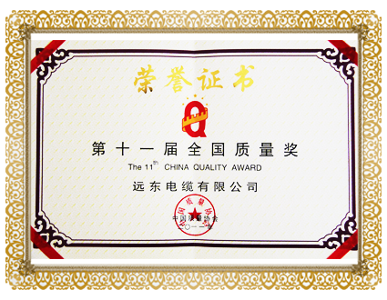 全國質(zhì)量獎(jiǎng)